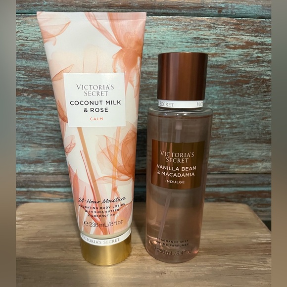 VICTORIAS Secret VANILLABean&Macadamia  Mist8.4oz&COCONUT&Rose BodyLotion8ozSET! - Picture 2 of 12